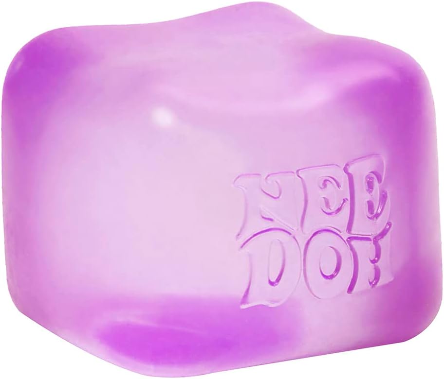 Schylling Needoh Nice Cube Sensory Toy with a Super Solid Squish - Always Returns to its Square Shape - Ages 3 and Up - 1 or 3 Pack Assorted Colours (Nice Cube, 1/3 Pack, Colours Chosen at Random) - Relaxing Fidget Cube