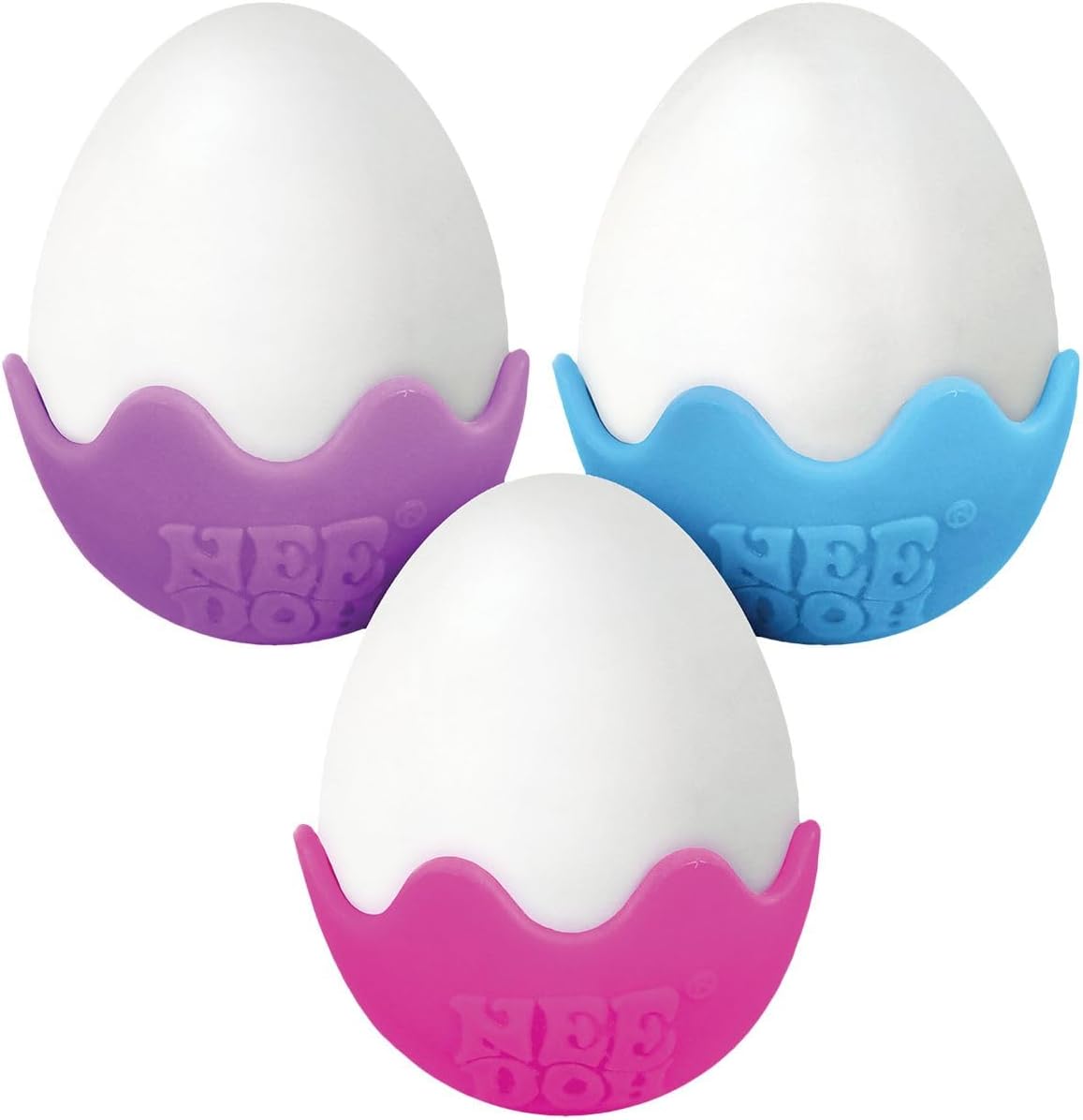 Schylling NeeDoh Magic Color Egg Groovy Glob Trio: Easter Fun - Assorted Colors Gift Set - 3 Pack - Relaxing Festive Fidget