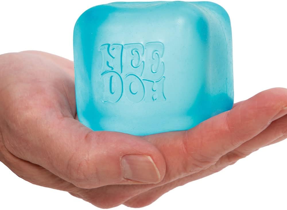 Schylling Needoh Nice Cube Sensory Toy with a Super Solid Squish - Always Returns to its Square Shape - Ages 3 and Up - 1 or 3 Pack Assorted Colours (Nice Cube, 1/3 Pack, Colours Chosen at Random) - Relaxing Fidget Cube