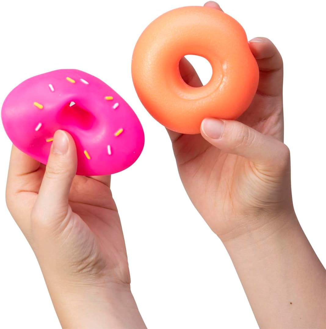Schylling NeeDoh Dohnuts - Sensory Fidget Toy - Assorted Colors - Ages 3 to Adult (Pack of 1) - Satisfying Dessert Sensory