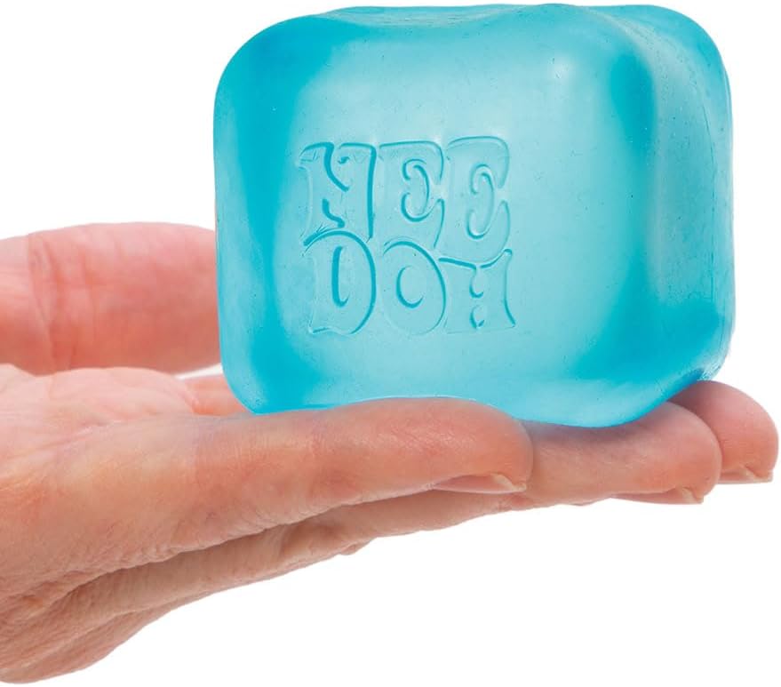 Schylling Needoh Nice Cube Sensory Toy with a Super Solid Squish - Always Returns to its Square Shape - Ages 3 and Up - 1 or 3 Pack Assorted Colours (Nice Cube, 1/3 Pack, Colours Chosen at Random) - Fresh Fidget Cube