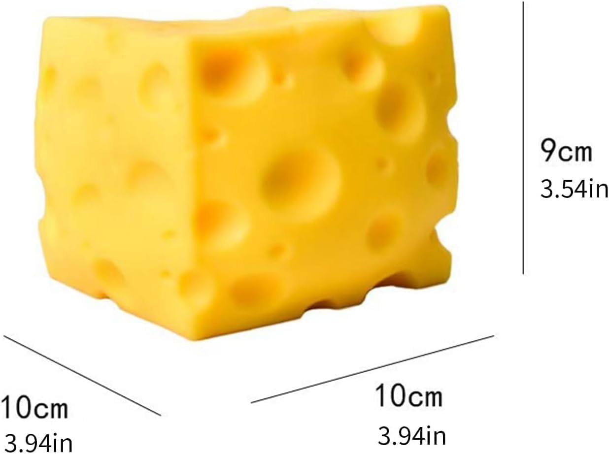 10cm Giant Cheese Squishy Toy,Slow-Rebound Shapeable Squeeze Ball, Realistic Sensory Fidget Toy,Sensory Fidget Toy for Stress Relief, Anxiety Relief Gift for Adults - Relaxing Play Treat