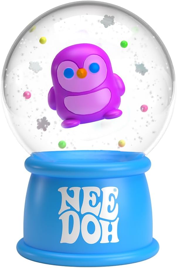 Schylling NeeDoh Squishmas Squish N' Snow Globes - Christmas Squeeze Toy - Assorted Colors - Ages 3 to Adult (Pack of 1) - Handy Seasonal Favorite