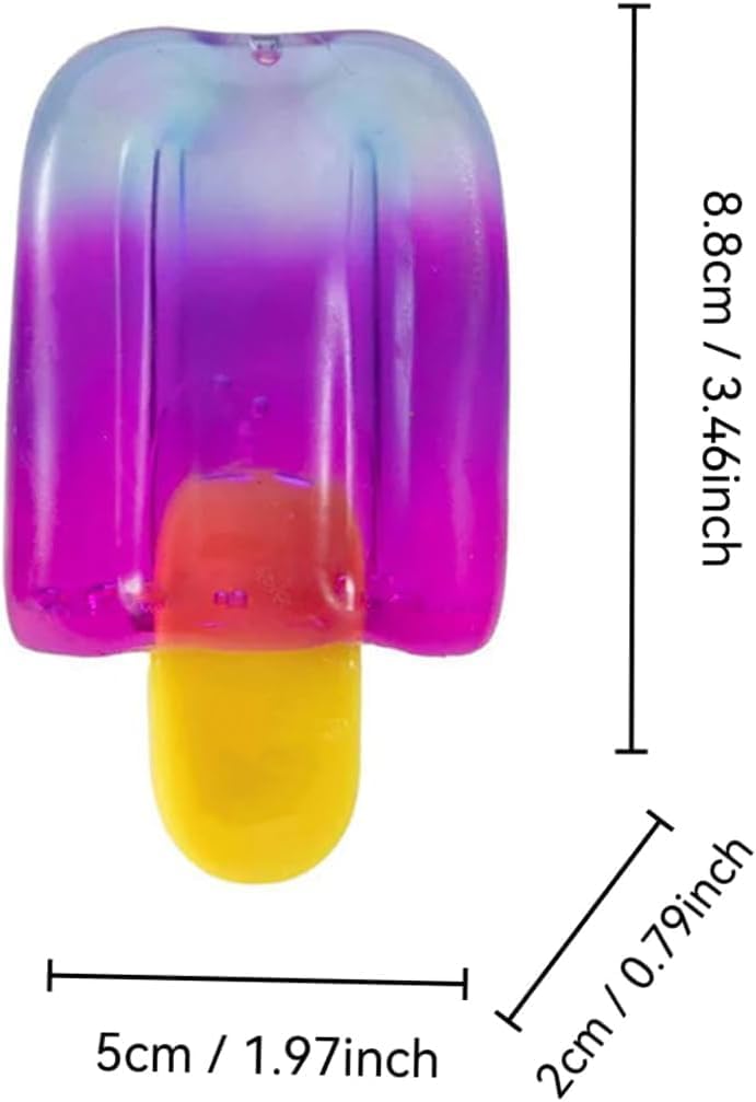 Ice Cream Squeeze Stress Relief Toy, Summer Sensory Stress Reduction & Anxiety Relief - Friendly Ice Squish