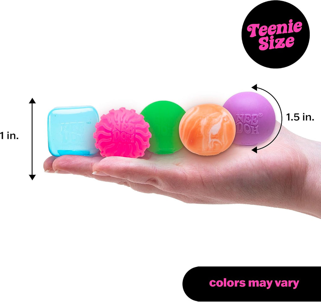NeeDoh Teenie 10-Pack - 5 Styles of Teenie Squishies- Nice Ice Baby, Original, Swirl, Ripples, Glow - Ages 3 and Up - 10 Teenies Per Pack - Soft Cube