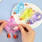 Glitter Duck Squeezes, Soft Cute Stress Relief Ball for Adults & Teens, Fun Decompression Duck Squishies Gift for Office Desk Party Favors Easter Basket Stuffer - Handy Cube