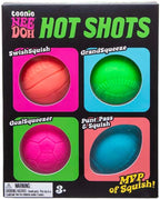 Schylling NeeDoh Hot Shot Teenie Needoh 4 Pack - Sensory Squeeze Toy - 1.5" in Diameter - Colors May Vary - Everyday Travel Squish