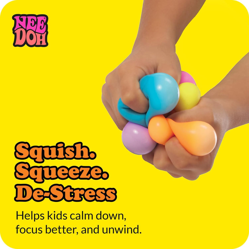 Schylling NeeDoh Rainboh Teenie - Sensory Squeeze Toy - Contains 6 Mini Groovy Globs - 1.5" Wide - Multicolored - Fun Travel Squish