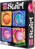 Schylling NeeDoh Teenie Swirl 4 Pack - Sensory Squeeze Toy - 1.5" in Diameter - Colors May Vary - Playful Little Fidget
