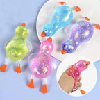 Glitter Duck Squeezes, Soft Cute Stress Relief Ball for Adults & Teens, Fun Decompression Duck Squishies Gift for Office Desk Party Favors Easter Basket Stuffer - Handy Cube