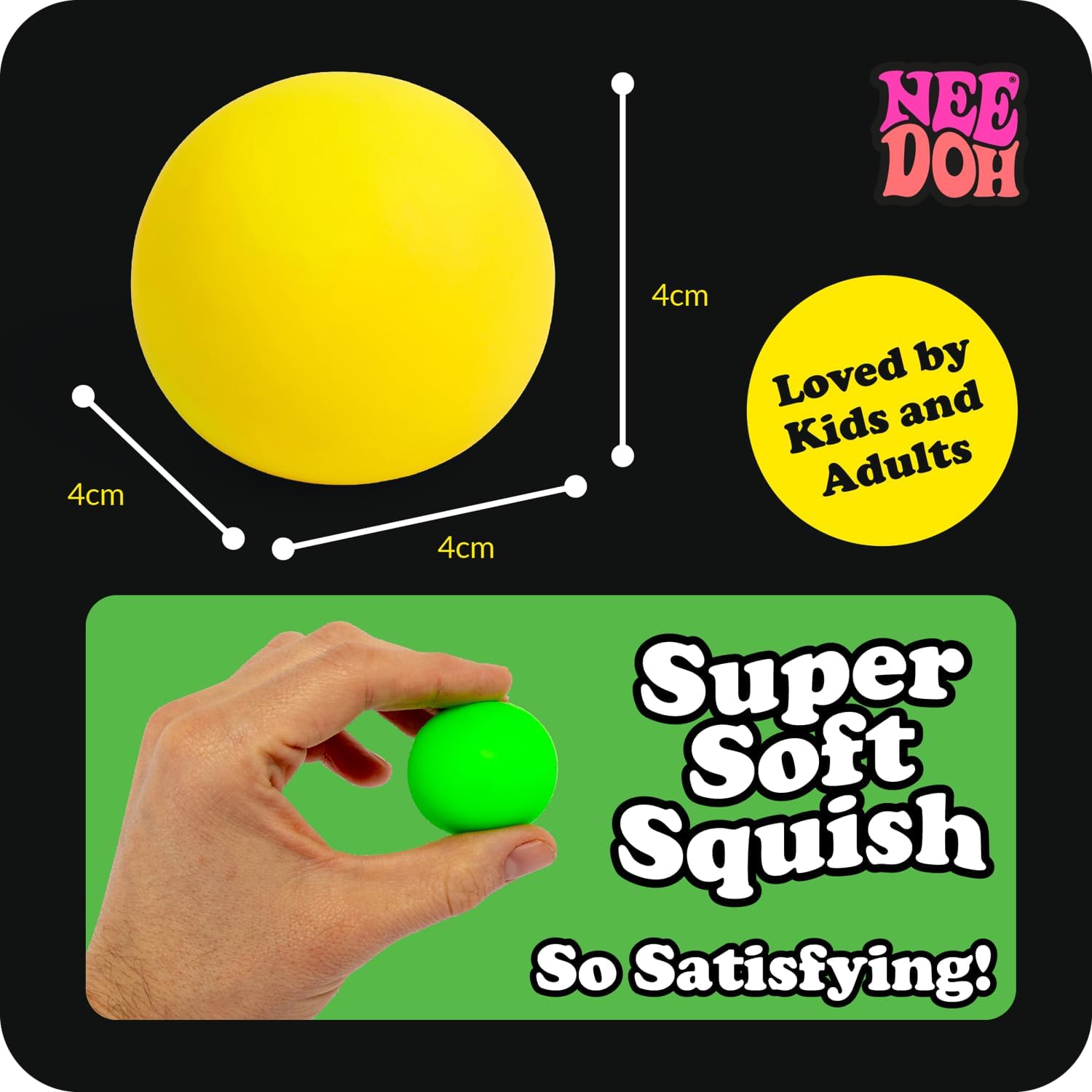 Schylling NeeDoh Rainboh Teenie - Sensory Squeeze Toy - Contains 6 Mini Groovy Globs - 1.5" Wide - Multicolored - Fun Travel Squish