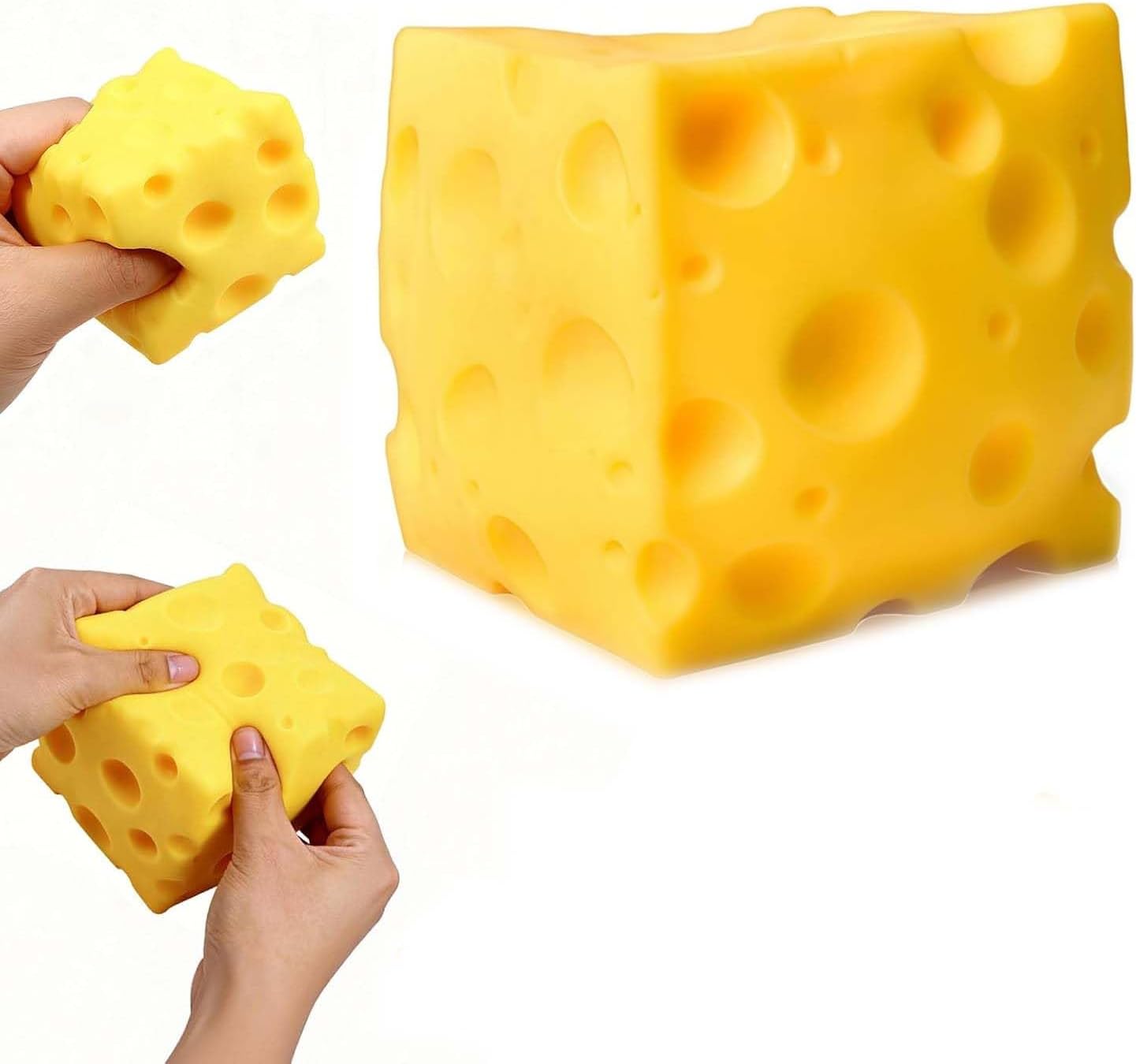 10cm Giant Cheese Squishy Toy,Slow-Rebound Shapeable Squeeze Ball, Realistic Sensory Fidget Toy,Sensory Fidget Toy for Stress Relief, Anxiety Relief Gift for Adults - Relaxing Play Treat