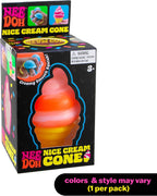 Needoh Nice Cream Cone - Sensory Squeeze Toy by Schylling - Smooth Cube Squish