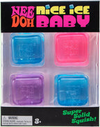 Schylling NeeDoh Nice Ice Baby 4 Pack - Sensory Squeeze Toy - 1.5" Cube - Colors May Vary - Handy Cube Squish