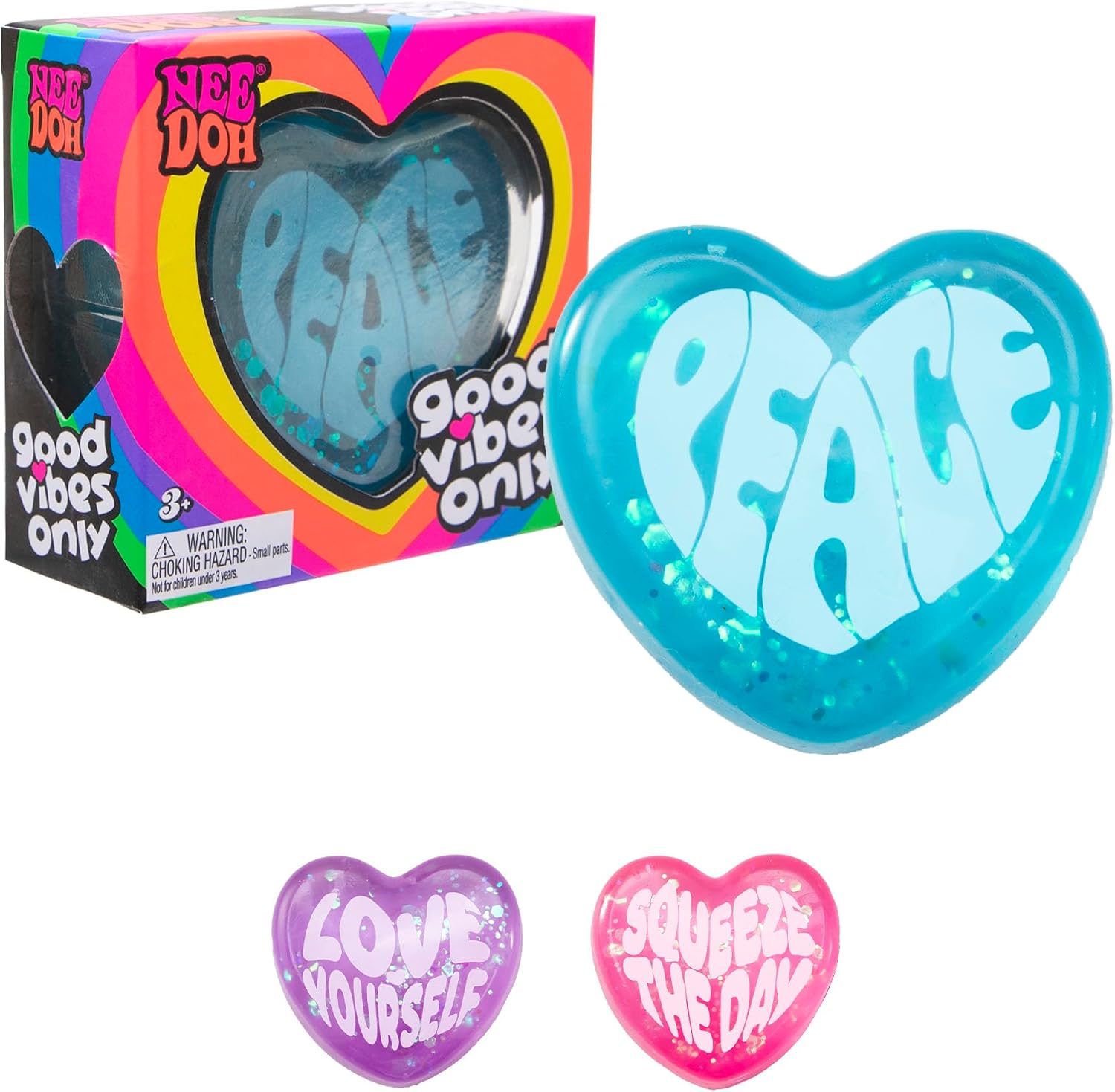 Schylling Needoh Good Vibes Only - Sensory Squeeze Toy - Colors May Vary (1 Per Pack) - Friendly Sensory Favorite