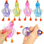 Glitter Duck Squeezes, Soft Cute Stress Relief Ball for Adults & Teens, Fun Decompression Duck Squishies Gift for Office Desk Party Favors Easter Basket Stuffer - Handy Cube