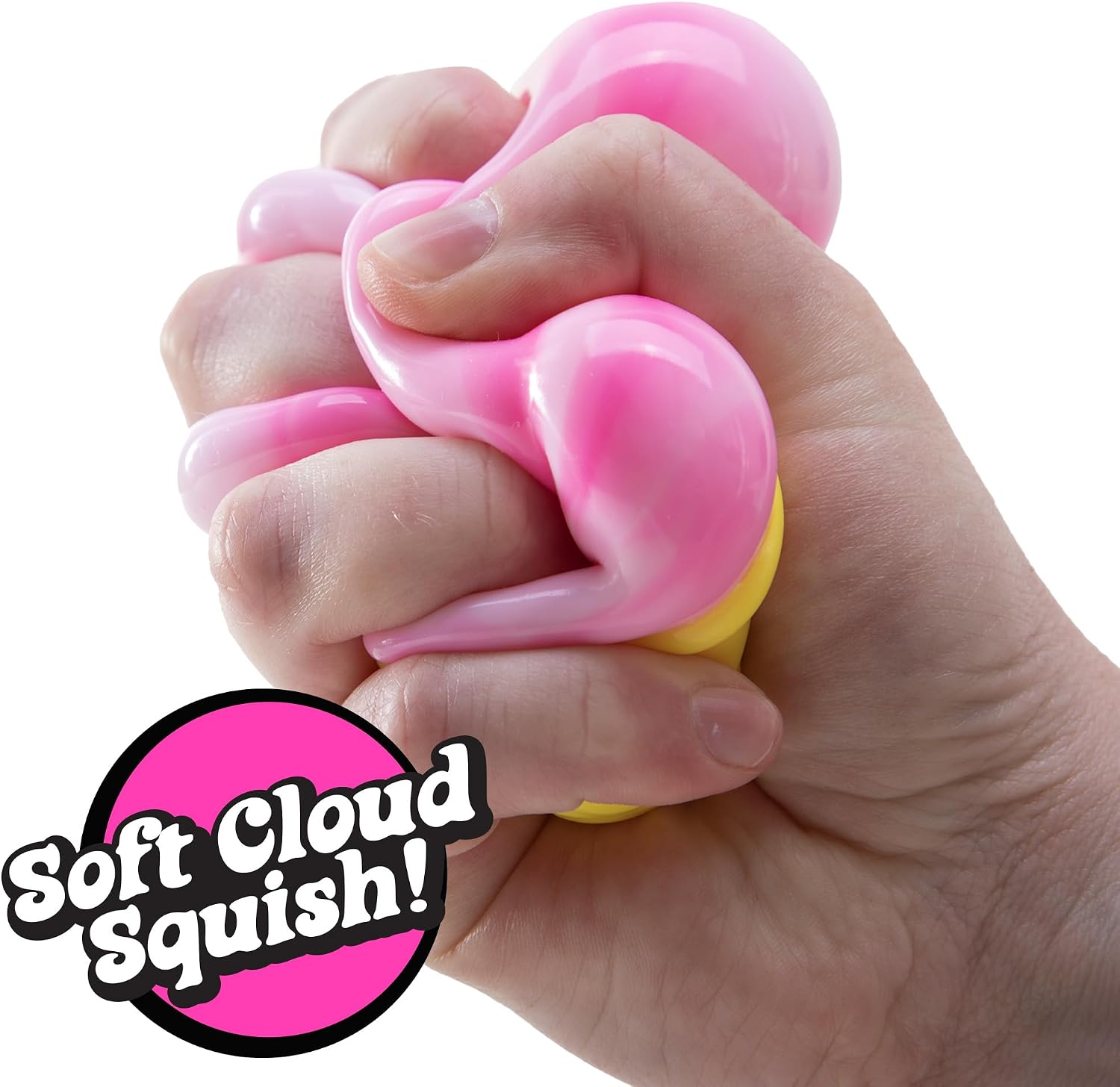 Needoh Nice Cream Cone - Sensory Squeeze Toy by Schylling - Smooth Cube Squish