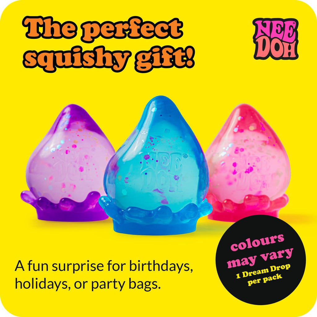 Schylling NeeDoh Dream Drop - Sensory Squeeze Toy with Dreamy Smooth Squeeze - 3" Tall - Color May Vary (Pack of 1) - Calming Sensory Favorite