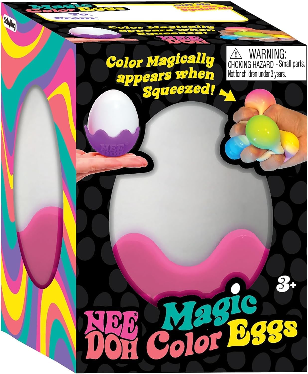 Schylling NeeDoh Magic Color Egg Groovy Glob Trio: Easter Fun - Assorted Colors Gift Set - 3 Pack - Relaxing Festive Fidget