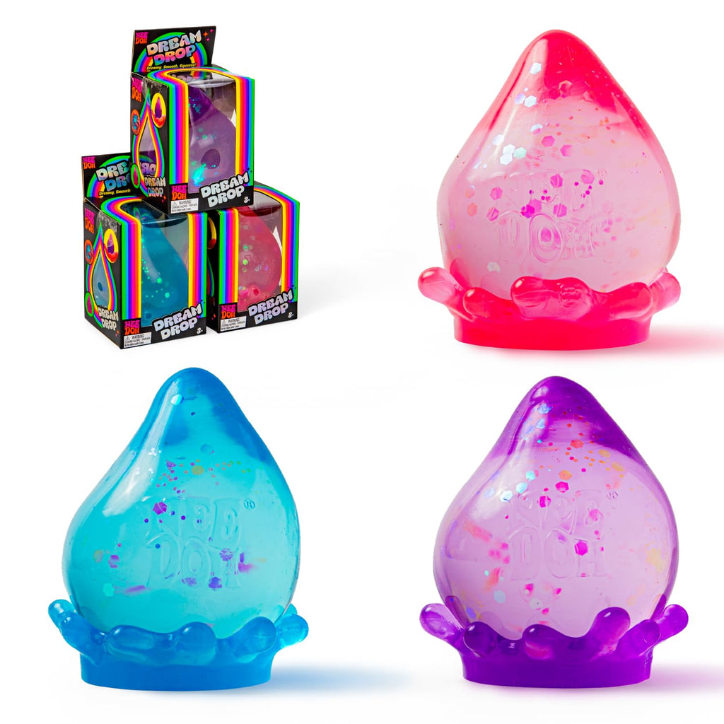 Schylling NeeDoh Dream Drop - Sensory Squeeze Toy with Dreamy Smooth Squeeze - 3" Tall - Color May Vary (Pack of 1) - Calming Sensory Favorite