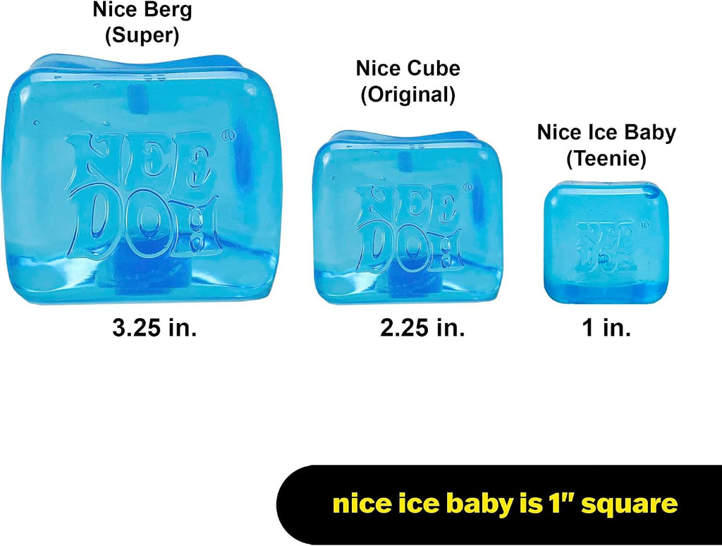 Schylling NeeDoh Nice Ice Baby 4 Pack - Sensory Squeeze Toy - 1.5" Cube - Colors May Vary - Handy Cube Squish