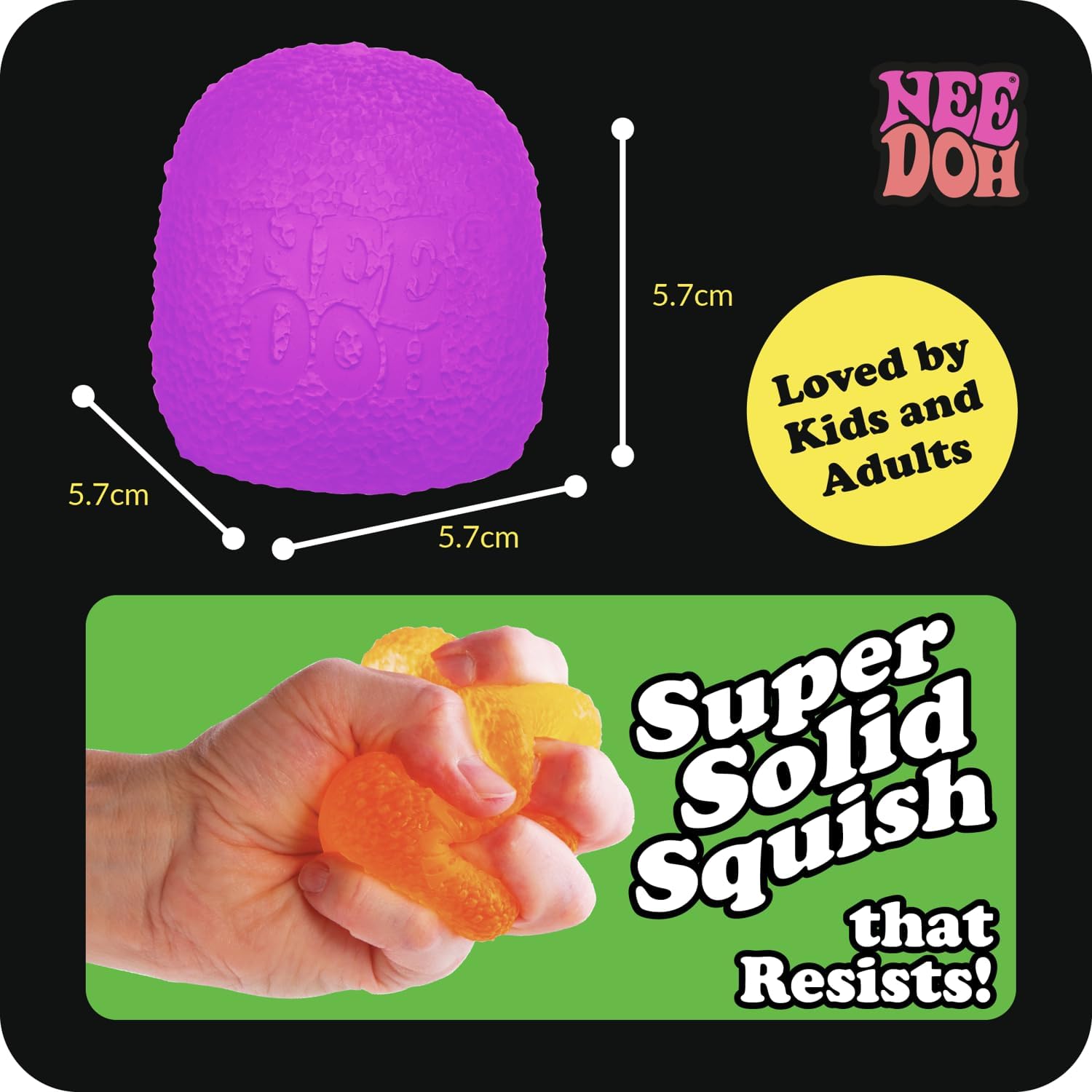 NeeDoh Gumdrop - Textured Sensory Toy with Super Solid Squish - Satisfying Treat Squish