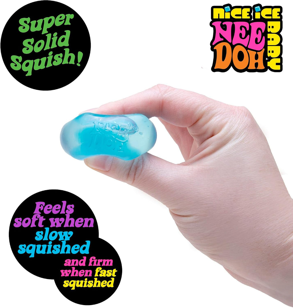 NeeDoh Teenie 10-Pack - 5 Styles of Teenie Squishies- Nice Ice Baby, Original, Swirl, Ripples, Glow - Ages 3 and Up - 10 Teenies Per Pack - Soft Cube
