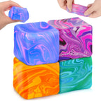 4Pcs Needoh-Nice Squishy Cube, Ice Cube Stress Relief Fidget Toys, Squeeze Doh Cube Squishy Fidget Toys for Kids Adults, Sensory Stress Balls for Autism Anxiety Relief (small) - Happy Desk Cube