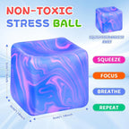 4Pcs Needoh-Nice Squishy Cube, Ice Cube Stress Relief Fidget Toys, Squeeze Doh Cube Squishy Fidget Toys for Kids Adults, Sensory Stress Balls for Autism Anxiety Relief (small) - Colorful Cube Squish