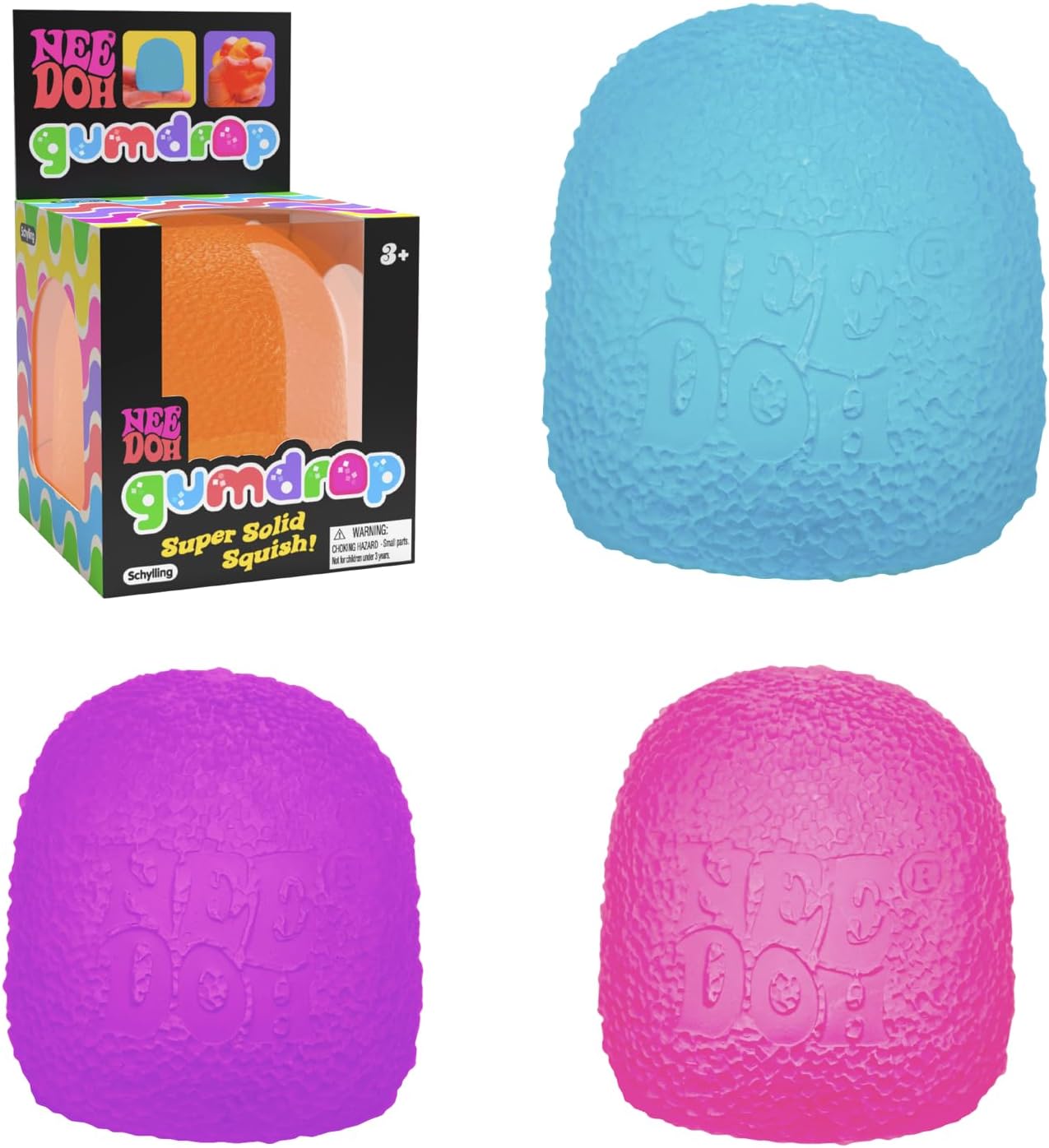 NeeDoh Gumdrop - Textured Sensory Toy with Super Solid Squish - Satisfying Treat Squish