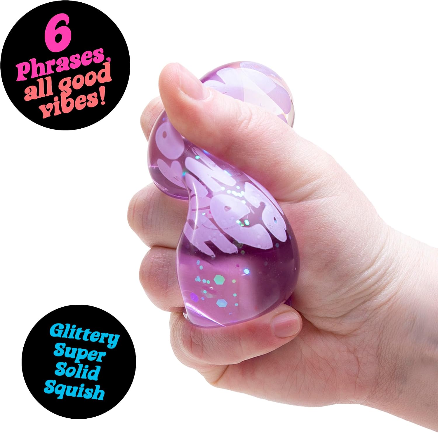 Schylling Needoh Good Vibes Only - Sensory Squeeze Toy - Colors May Vary (1 Per Pack) - Bright Squeeze Toy