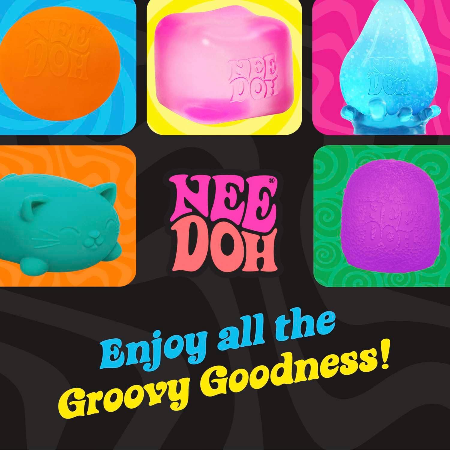 Schylling NeeDoh Nice Cube Glow - Squeeze Toy with a Super Solid Squish - Classic Cube Squish