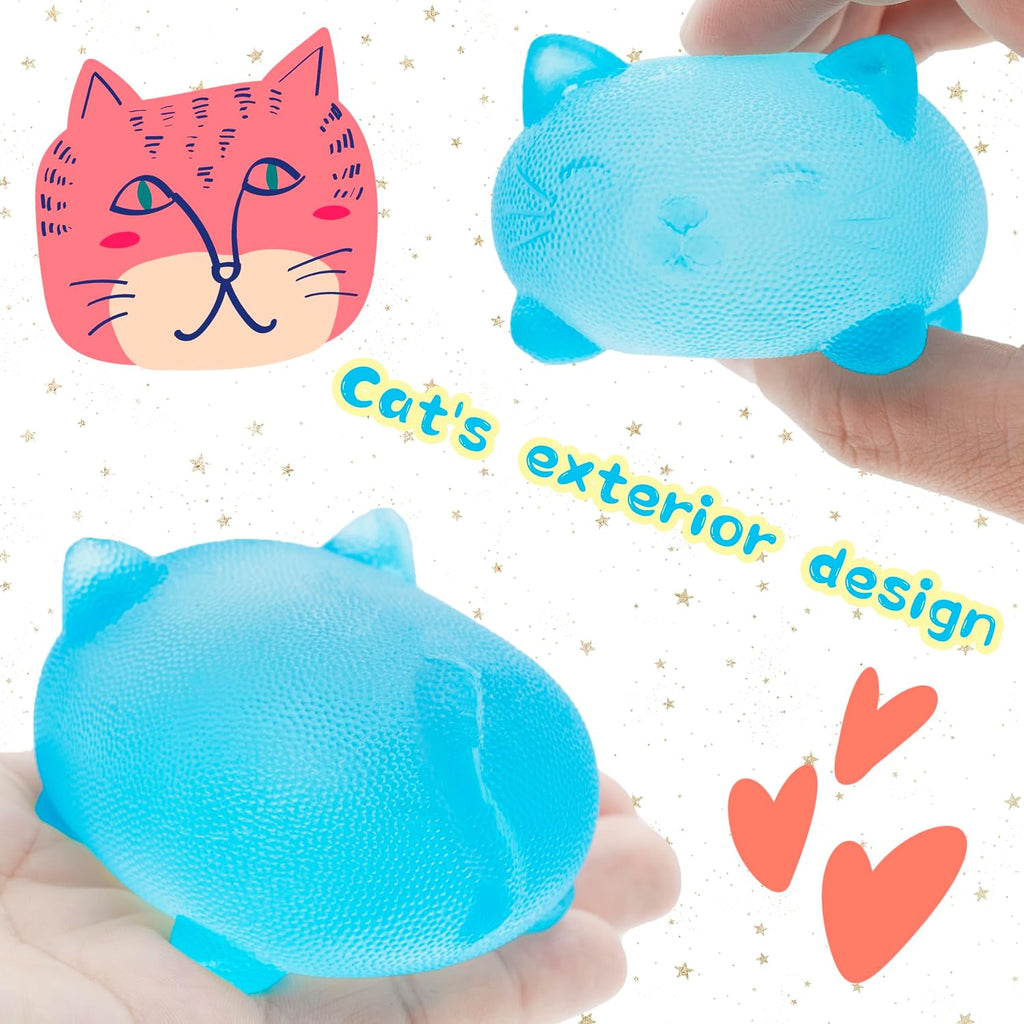 Stress Cat Toy, Sensory Fidget Toy, Sugar Filled Squishy Toys for Kids Stress Relief - High Density Squeeze Balls for Students Calming - Ultra-Soft Decompression Venting Toys - Handy Creature Fidget