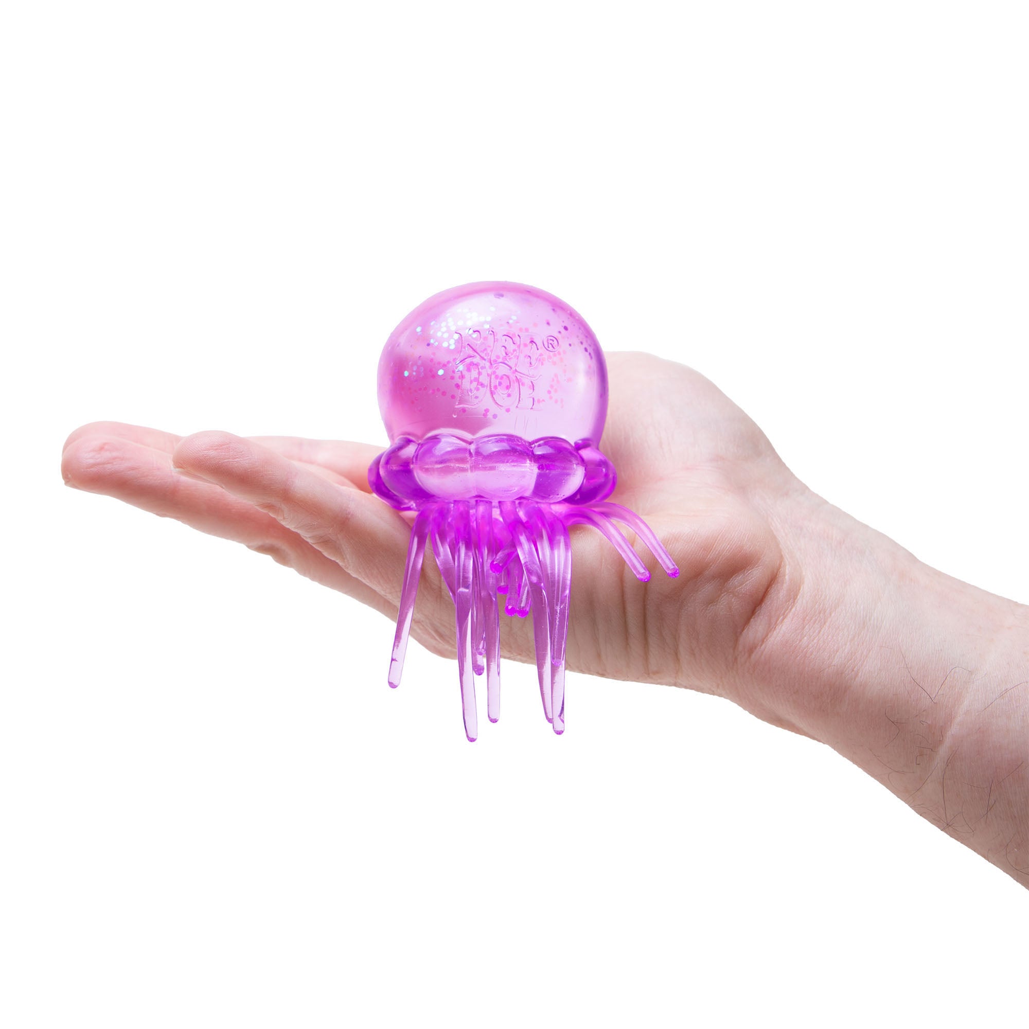 Schylling NeeDoh Jelly Squish - Stretchy Glitter Jellyfish Toy - Cozy Sensory Friend